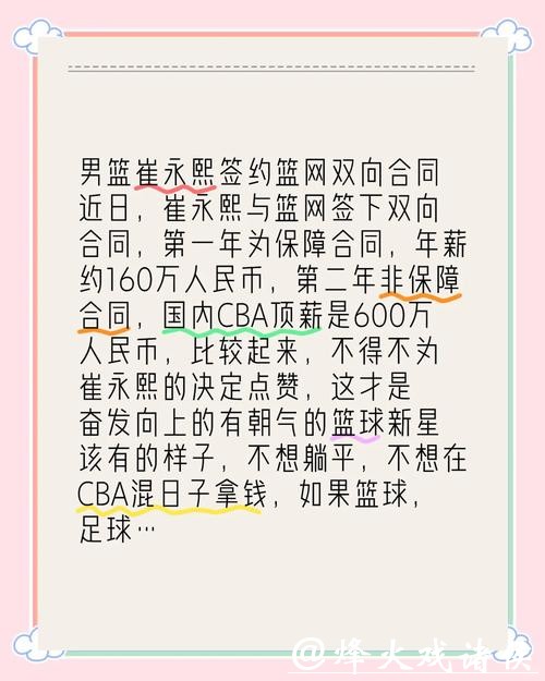 官宣:篮网签下中国球员崔永熙 合同为两年双向